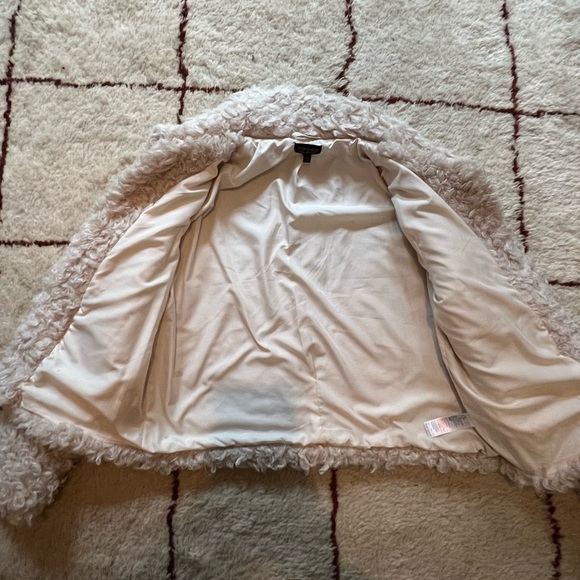 Topshop Brand Faux Fur Shearling Sherpa Cream Coat Jacket  US 14/Eur 46/UK 18 - Picture 6 of 7